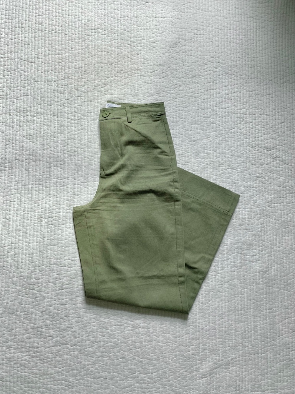 Army green petal & pup wide leg pants